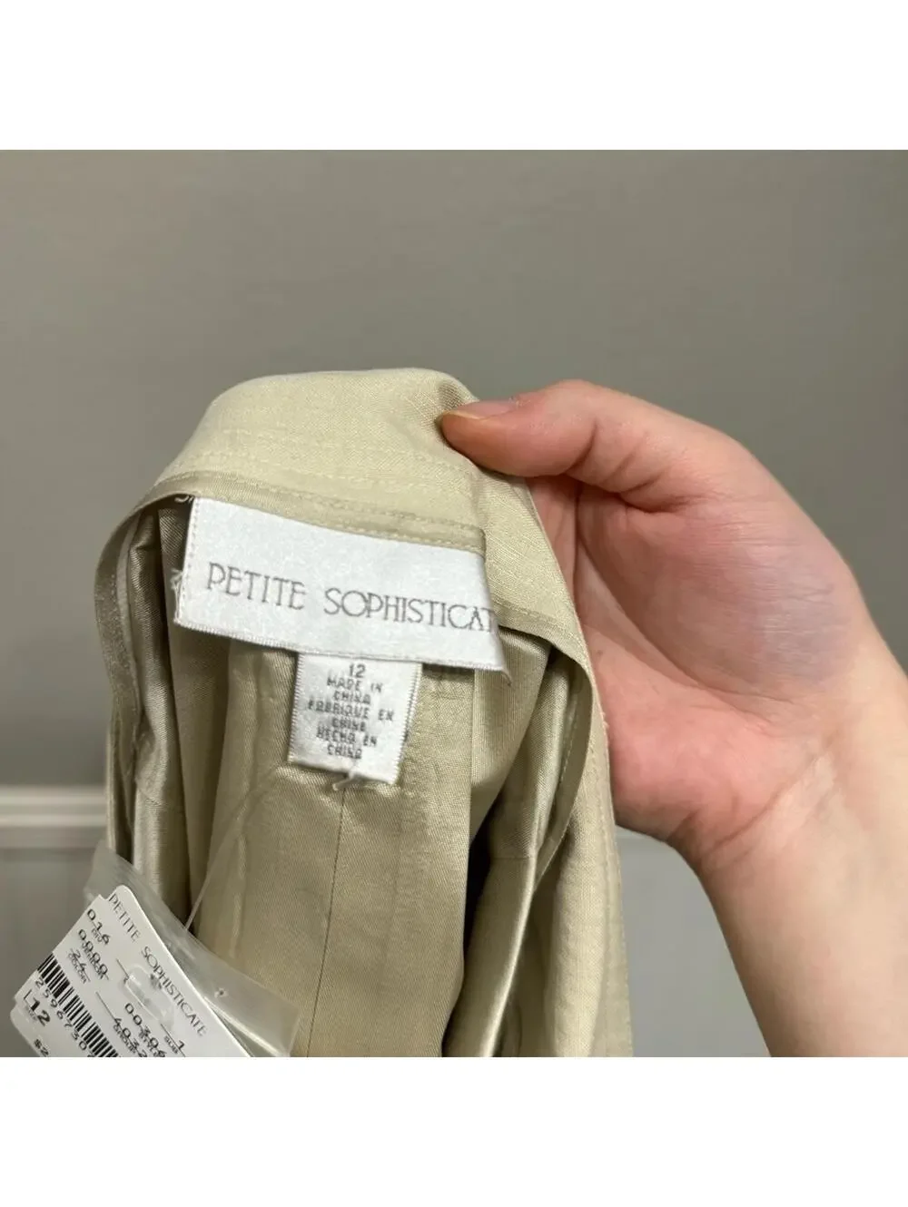 NWT Vintage Petite Sophisticate Cream Cargo Style Pencil Skirt- Size 12 Petite - Picture 6 of 6